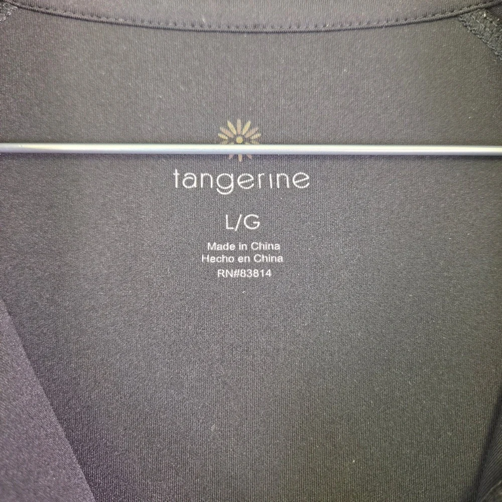 Tangerine Womens Black Full Zip Mock Neck Athletic Jacket Large RN 83814